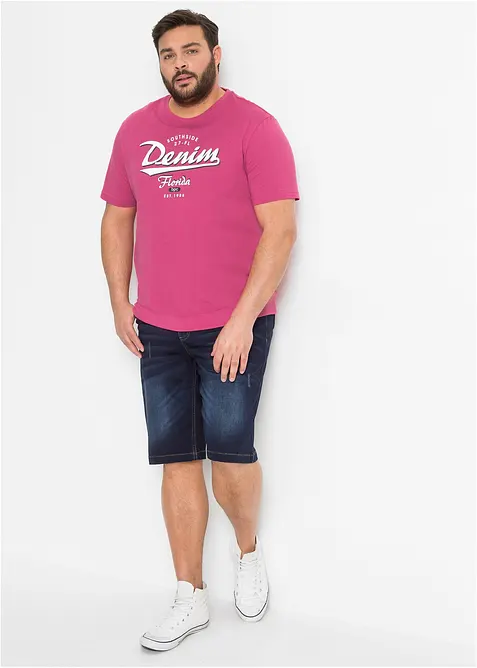 Bermuda di jeans in felpa con taglio comfort, regular fit, bonprix