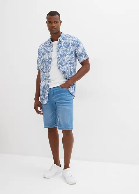 Bermuda di jeans in felpa con taglio comfort, regular fit, bonprix