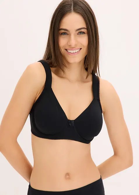 Reggiseno t-shirt minimizer senza ferretto con cotone biologico (pacco da 2), bonprix