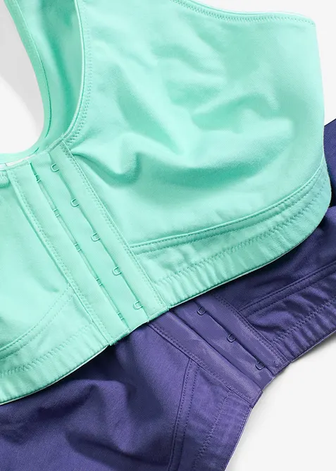 Reggiseno senza ferretto con chiusura anteriore e cotone biologico (pacco da 2), bonprix