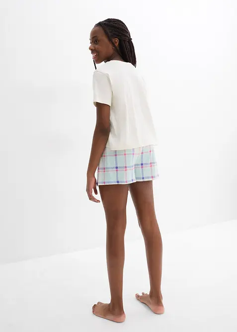 Pigiama estivo in puro cotone biologico (set 4 pezzi), bonprix