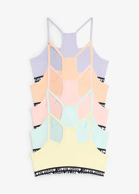 Reggiseno bustier con cotone biologico morbido (pacco da 5), bonprix