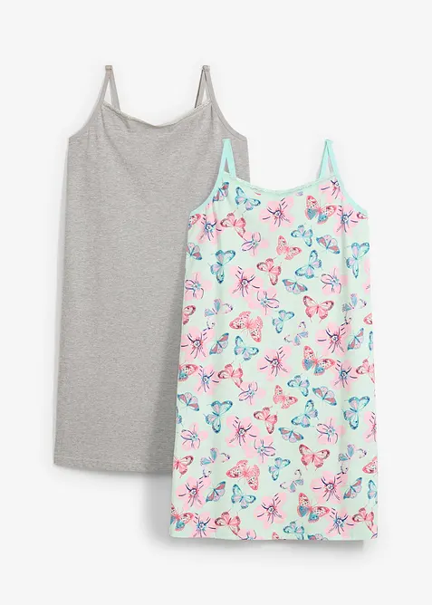 Camicia da notte con cotone biologico morbido (pacco da 2), bonprix