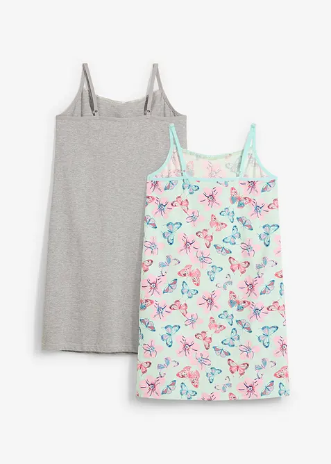 Camicia da notte con cotone biologico morbido (pacco da 2), bonprix