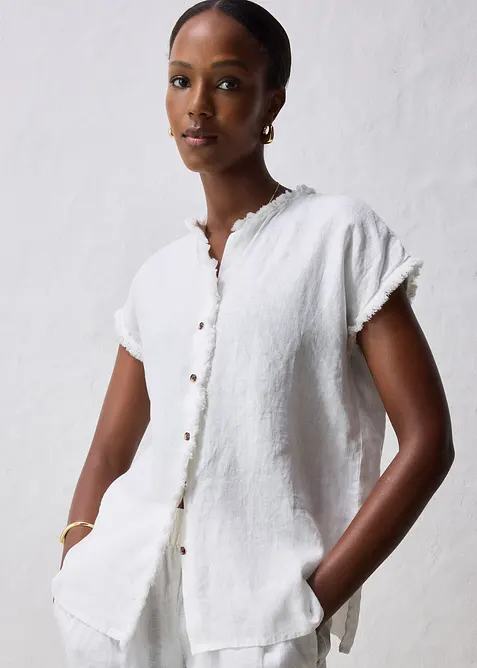 Blusa a tunica in puro lino, bonprix