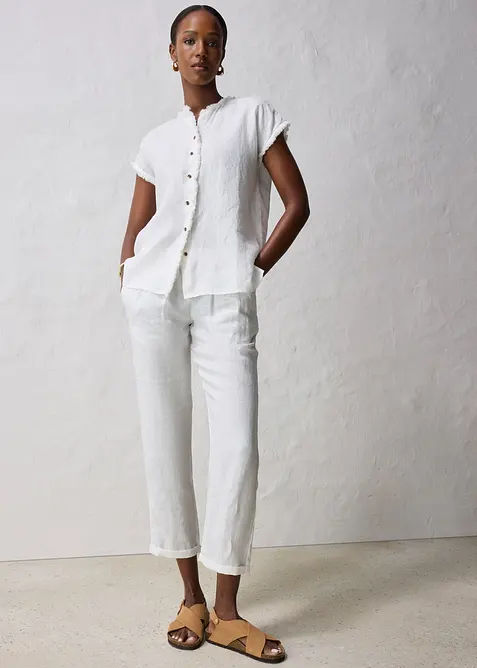 Blusa a tunica in puro lino, bonprix