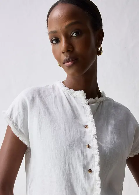 Blusa a tunica in puro lino, bonprix