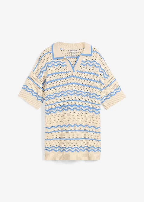 T-shirt oversize in maglia di misto lino e cotone fresco, bonprix