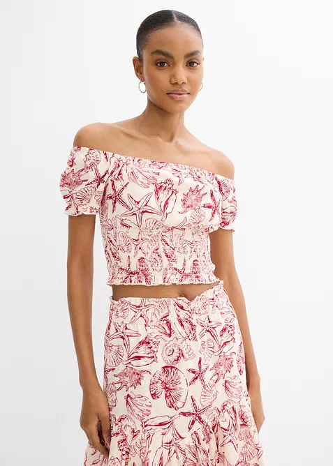 Camicetta a spalle scoperte in puro cotone, bonprix