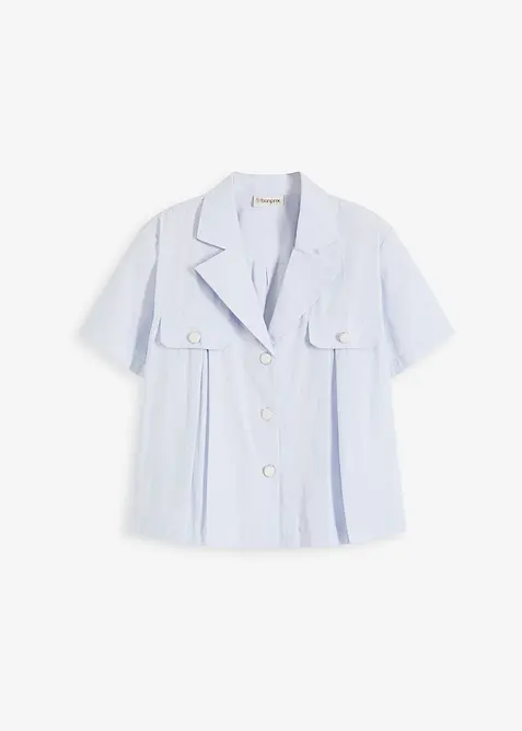 Blusa cropped a maniche corte in popeline di cotone, bonprix