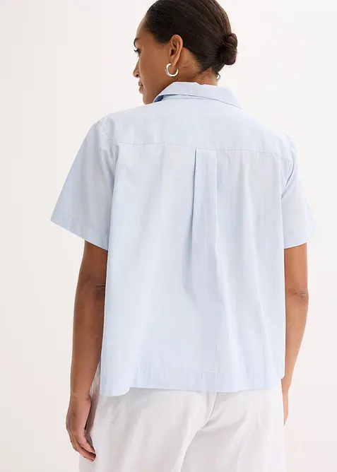 Blusa cropped a maniche corte in popeline di cotone, bonprix