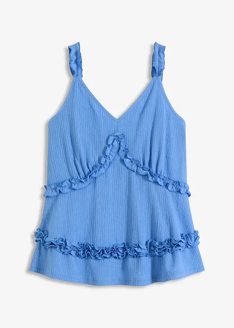 Top con spalline sottili e ruches, bonprix