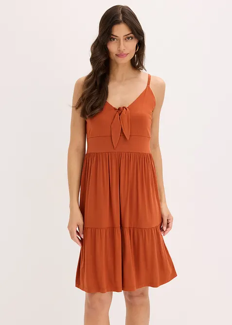 Abito con spalline e dettaglio annodato, bonprix