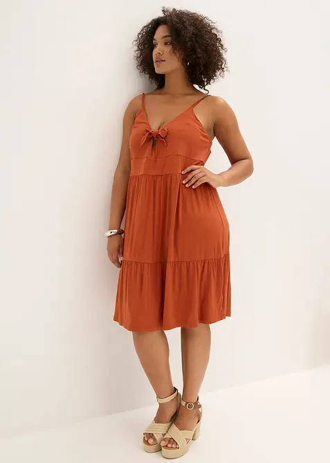 Abito con spalline e dettaglio annodato, bonprix