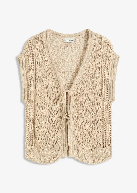 Cardigan traforato con viscosa, bonprix