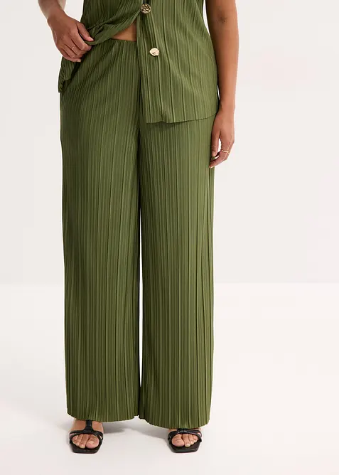 Pantaloni in jersey plissettati, bonprix