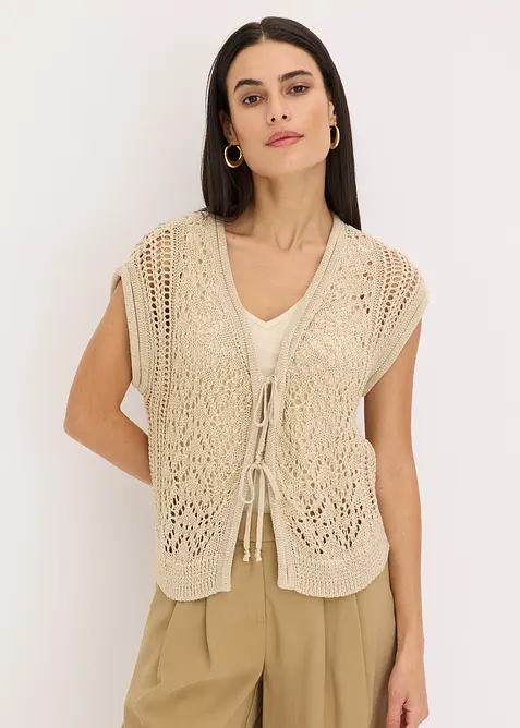 Cardigan traforato con viscosa, bonprix