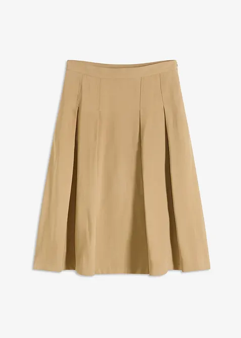 Gonna a pieghe in misto viscosa morbido, bonprix