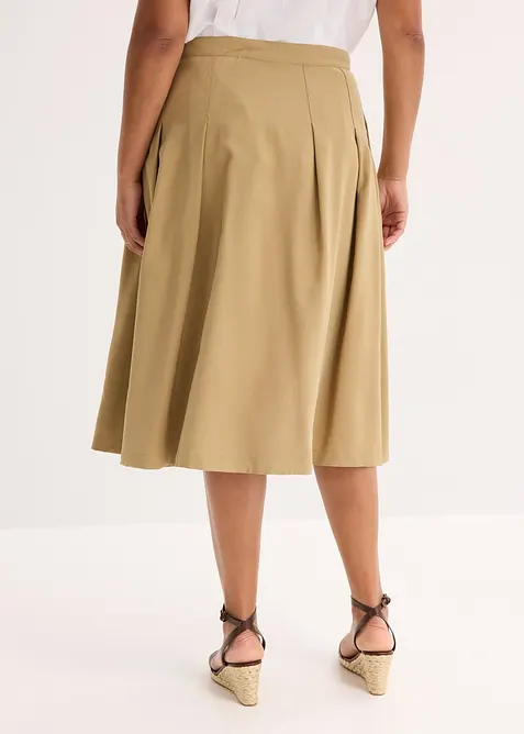 Gonna a pieghe in misto viscosa morbido, bonprix