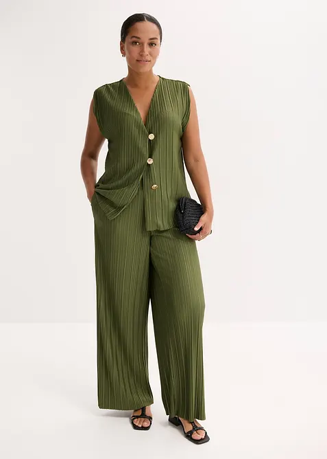 Pantaloni in jersey plissettati, bonprix