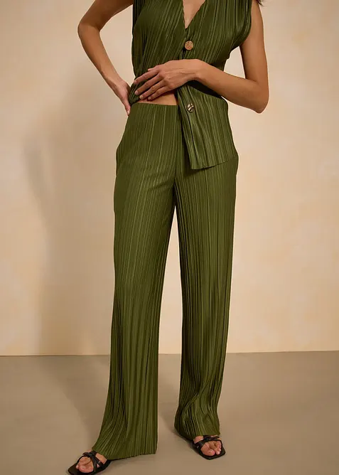 Pantaloni in jersey plissettati, bonprix