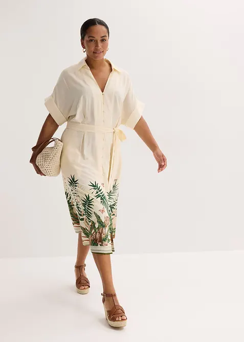 Abito chemisier con stampa decorativa sul fondo, bonprix