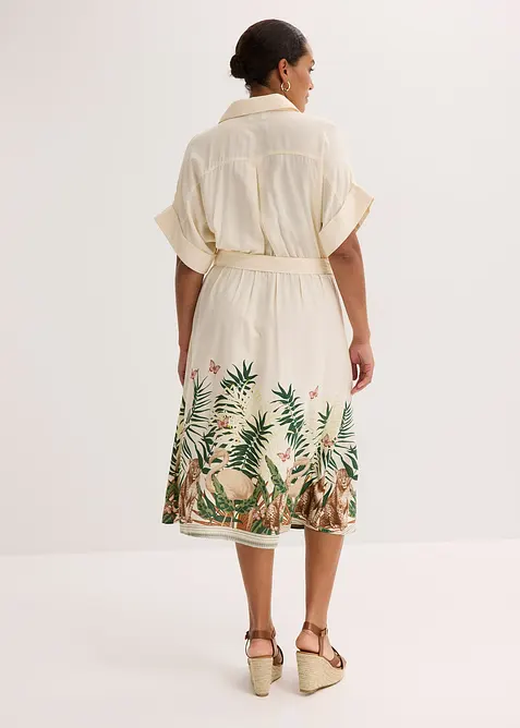 Abito chemisier con stampa decorativa sul fondo, bonprix