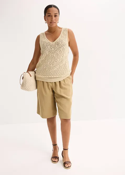 Top in maglia traforato, bonprix