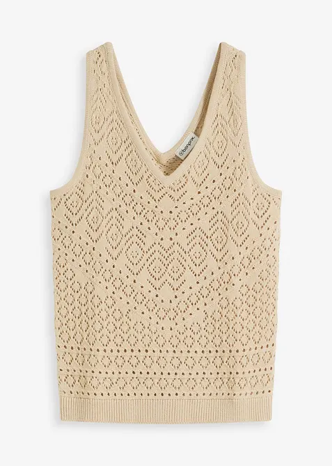 Top in maglia traforato, bonprix