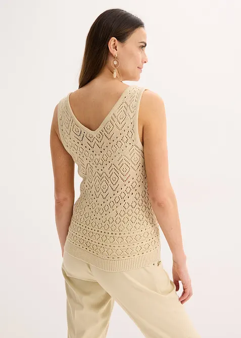 Top in maglia traforato, bonprix