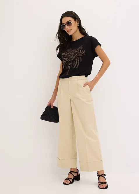 Maglia in cotone con borchiette applicate, bonprix