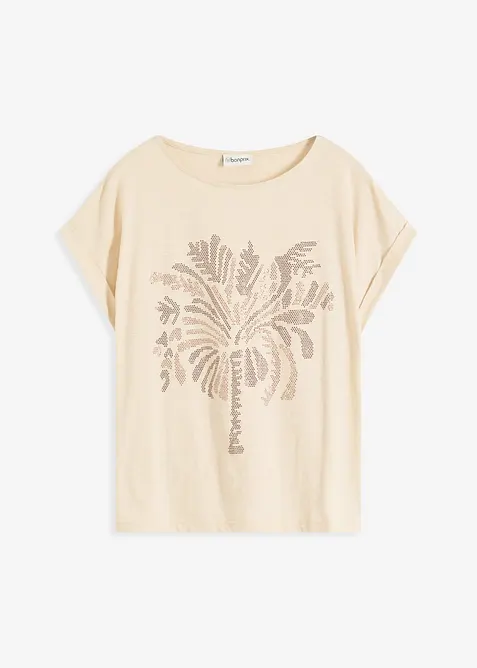 Maglia in cotone con borchiette, bonprix