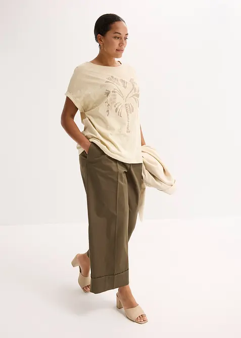 Maglia in cotone con borchiette, bonprix