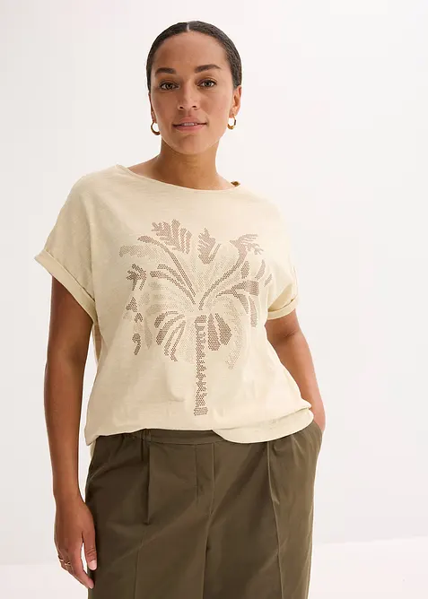 Maglia in cotone con borchiette, bonprix