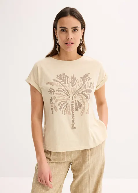 Maglia in cotone con borchiette, bonprix