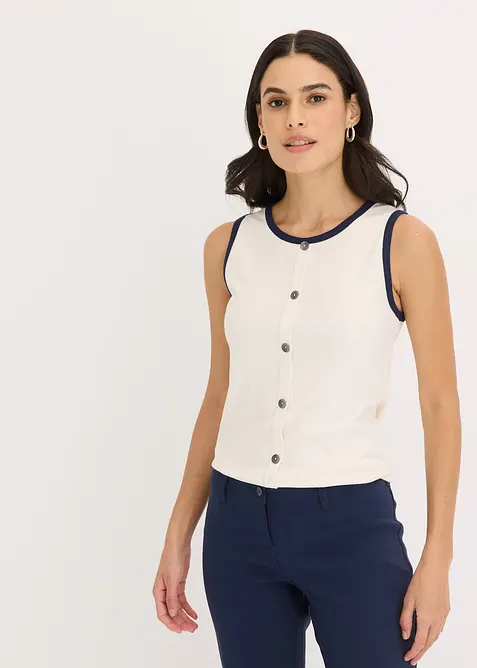 Top in jersey con bordi a contrasto, bonprix
