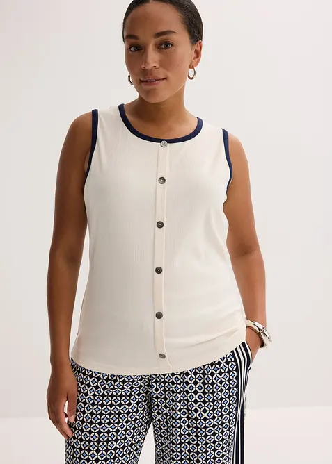 Top in jersey con bordi a contrasto, bonprix