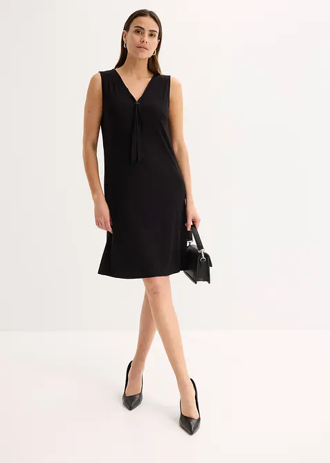 Abito in maglina con fiocco allo scollo, bonprix