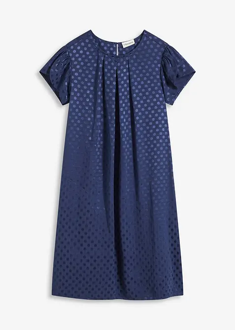 Abito jacquard con eleganti dettagli a pieghe, bonprix