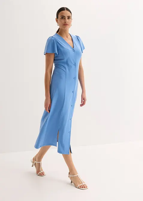 Abito in maglina con spacco, bonprix