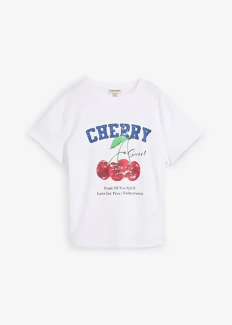 T-shirt in puro cotone biologico, con stampa, bonprix
