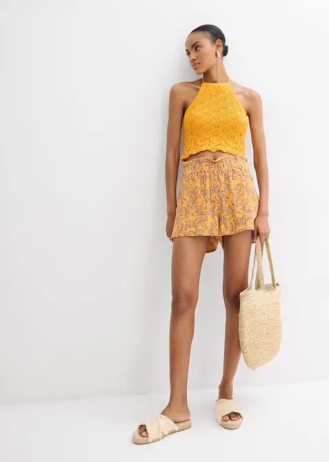 Top in maglia con scollo all'americana, bonprix