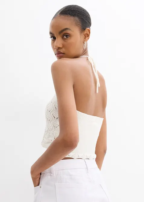 Top in maglia con scollo all'americana, bonprix