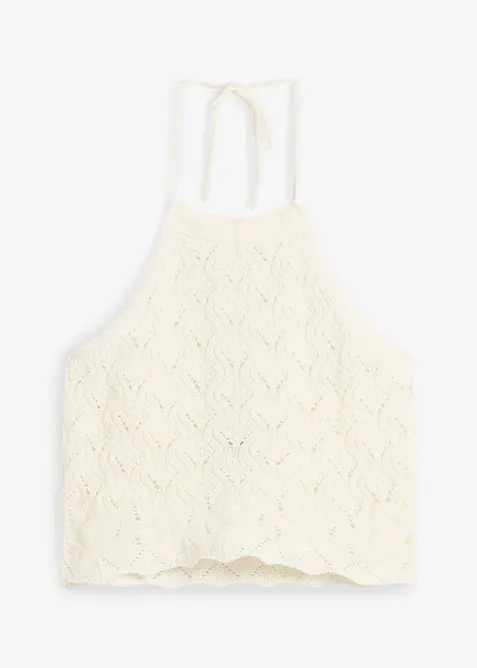 Top in maglia con scollo all'americana, bonprix