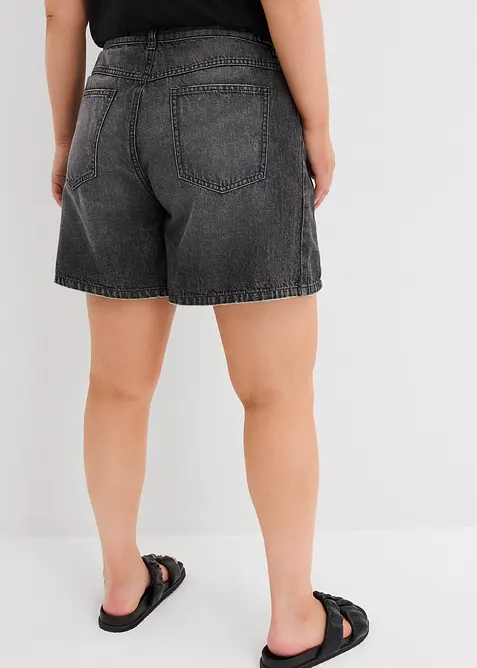 Shorts di jeans low stretch, vita media, bonprix