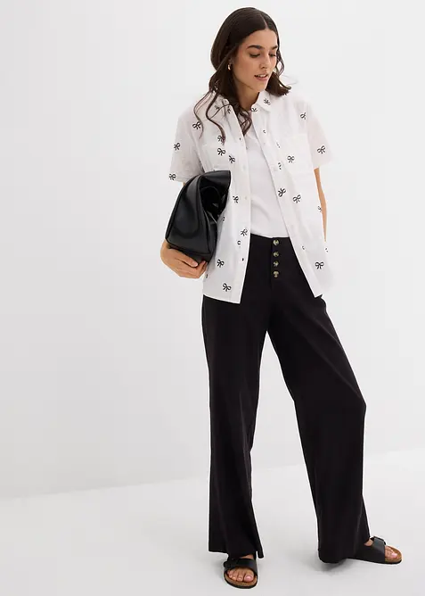 Camicetta a maniche corte in mussola di cotone, bonprix