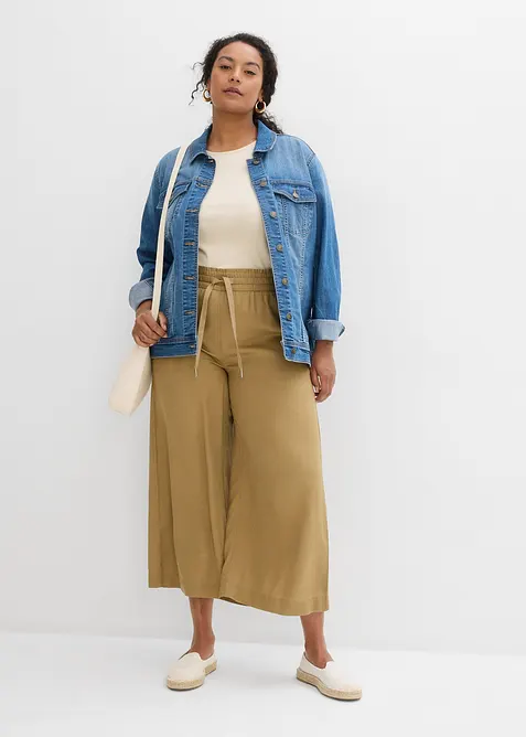 Pantaloni  a 7/8 in lyocell con elastico in vita, bonprix