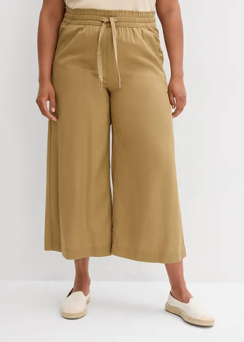 Pantaloni  a 7/8 in lyocell con elastico in vita, bonprix