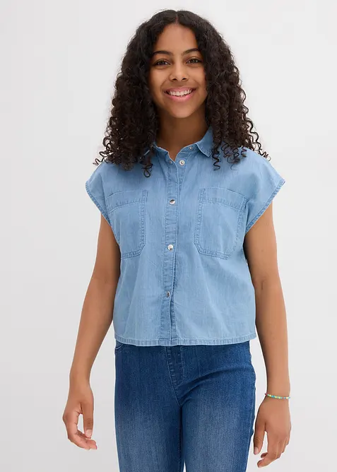 Camicia di jeans in cotone fluente, bonprix