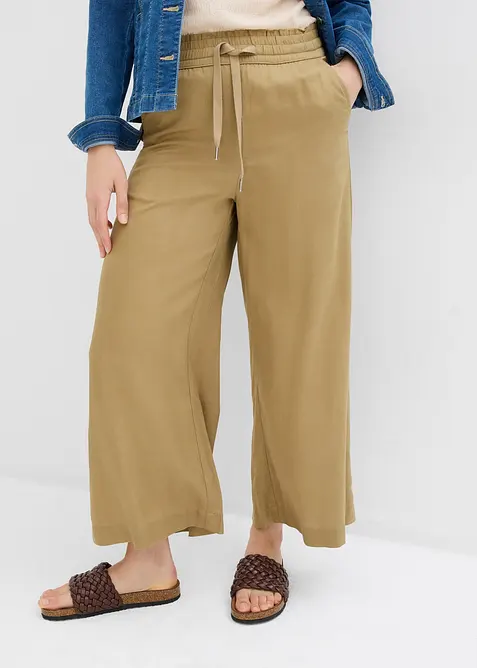Pantaloni  a 7/8 in lyocell con elastico in vita, bonprix